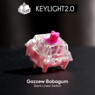 (1 ตัว) Gazzew Bobagum สวิตช์เงียบ สีชมพู Slient Linear Switch Keyboard สวิตช์คีย์บอร์ด