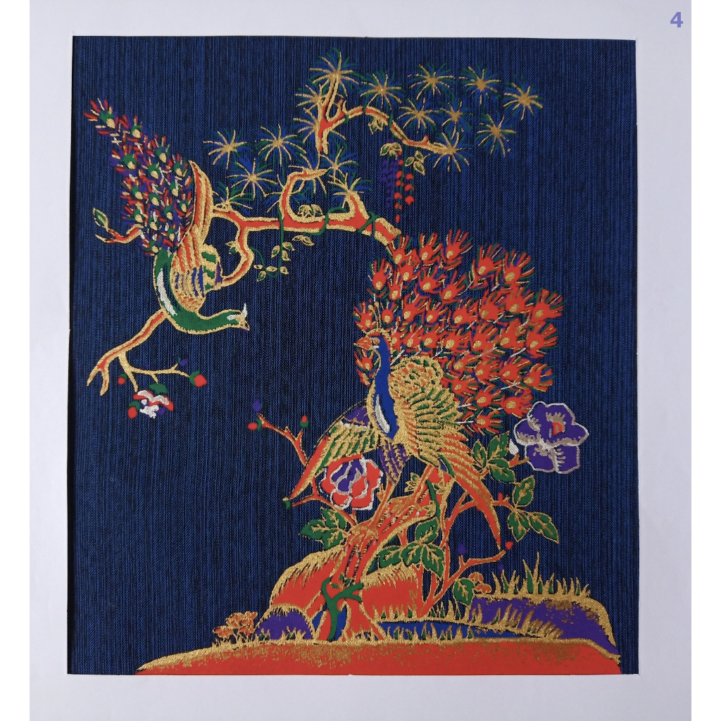 ภาพพิมพ์ศิลปะไทยบนผ้า-no-9-ภาพสัตว์ในตำนาน-a-vibrant-and-imaginative-depiction-of-mythical-creatures