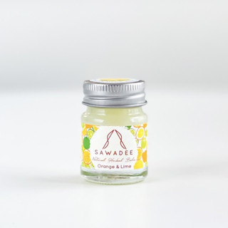 SAWADEE Orange&amp;Lime Aroma Balm อโรม่าบาล์มกลิ่นส้มและมะนาวสกัดแท้ซึมง่ายไม่เหนียว สูตรเย็น ใช้ดมและทา