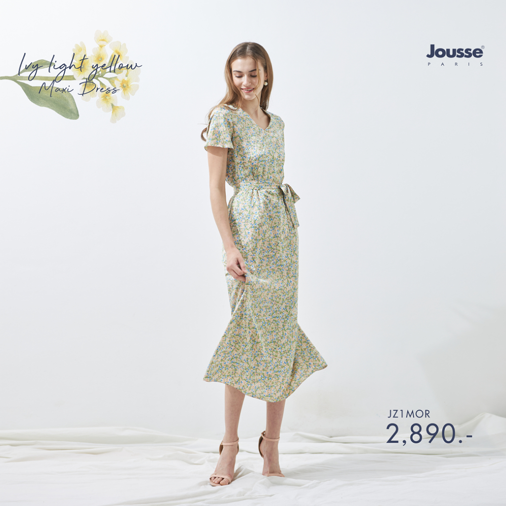 jousse-ชุดเดรส-ivy-light-yellow-maxi-dress-ลายดอกไม้-jz1mor