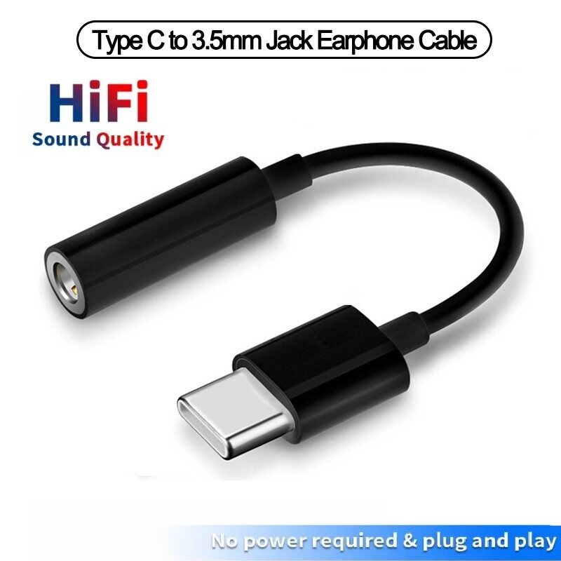 ภาพหน้าปกสินค้าต่อหูฟัง ตัวแปลง Type C Male To 3.5 AUX Audio Female Jack Earphone Cable Type-C To 3.5mm Adapter หูฟัง