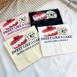 เสื้อยืด oversize สกรีนลาย Sweet like a cake 🍰💕