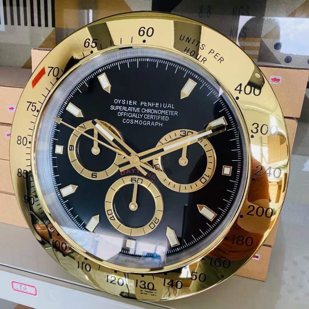 นาฬิกาแขวนผนังrolex-daytona-วัสดุสแตนเลสแท้ทั้งเรือน-เดินเรียบ-สินค้าตรงตามรูป100