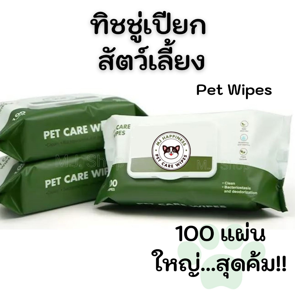 ภาพหน้าปกสินค้า100 แผ่นใหญ่ ทิชชู่เปียก ผ้าเปียก หมา,แมว Pet Wipes