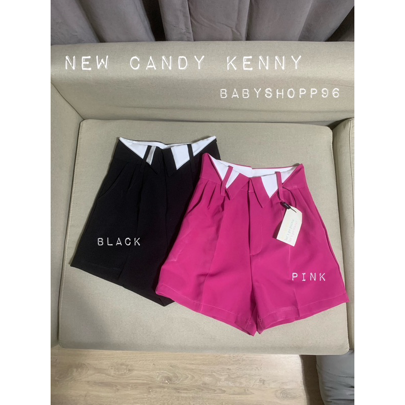 new-candy-สีชมพู-black-amp-pink-ขาสั้นเอลสูงรุ่นใหม่ล่าสุดแต่งด้วยขอบพับเพิ่มความเก๋ดูดีมีสไตล์