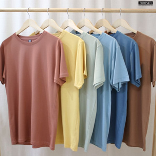 เสื้อยืดคอกลม แขนสั้น เนื้อผ้า TC รุ่น TS-0003 มี6สี