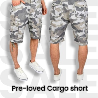 SALE!! SALE!! PRE-LOVE CARGO SHORTS FOR MEN WITH MULTIPLE  POCKETS กางเกงคาร์โก้สำหรับผู้ชายมีกระเป๋าหลายช่อง