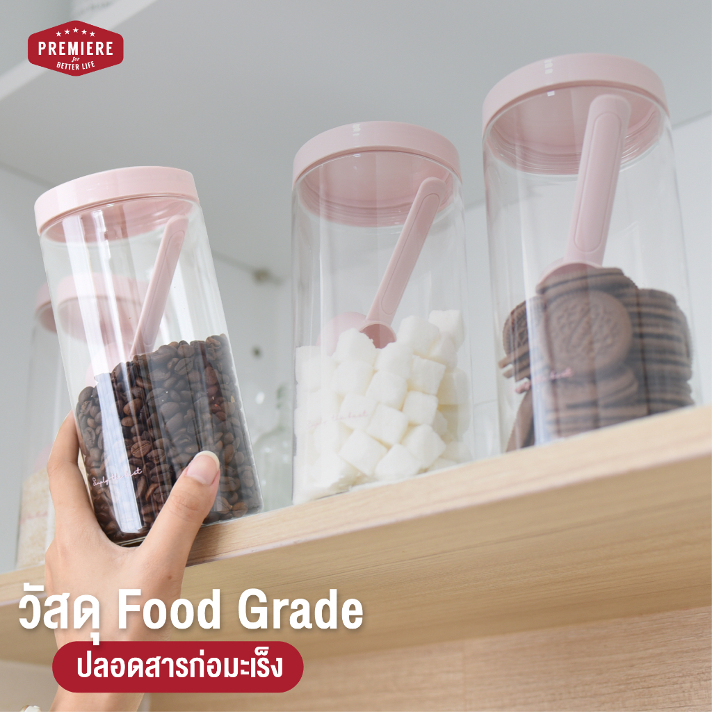 new-ขวดโหลพลาสติก-ความจุ-1-000-ml-สำหรับใส่อาหารและเครื่องปรุงชนิดผง-ฟรี-ช้อนตัก-1-แพค-4-ชิ้น