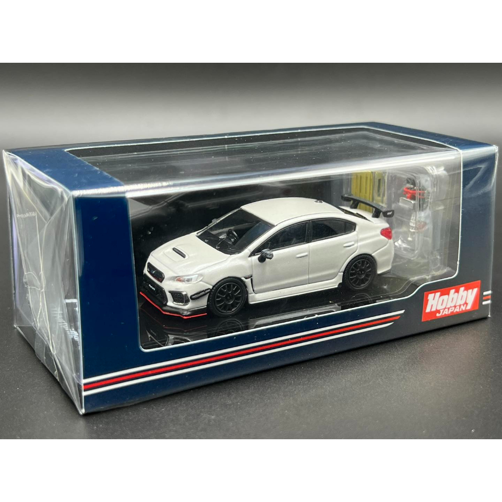 hobby-japan-subaru-wrx-sti-ra-r-full-option-with-engine-display-model-crystal-white-pearl