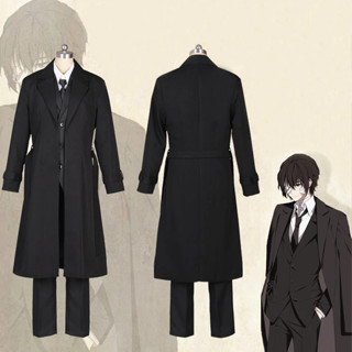 Anime Bungo สุนัขจรจัด Dazai Osamu คอสเพลย์เครื่องแต่งกายแขนยาวชุดยูนิฟอร์มวิกผมผู้ใหญ่วันฮาโลวีนคอสเพลย์เครื่องแต่งกาย