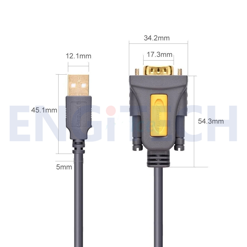 cable-usb-to-serial-rs-232-db9-2m-ugreen-20222-สายไฟ