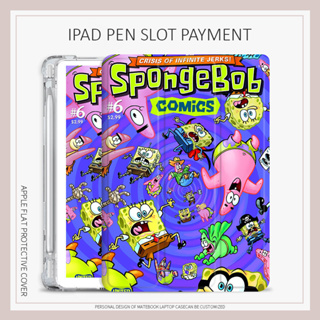 SpongeBob cartoon เคสไอเเพด mini6 air1/2/3/4/5 เคส iPad 10.2 gen7 8 9 gen10 case iPad pro11 2021 2022 พร้อมถาดใส่ปากกา