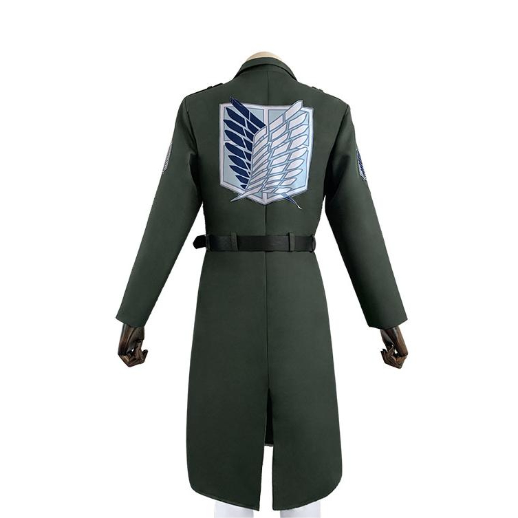 อะนิเมะ-attack-titan-levi-allen-คอสเพลย์เครื่องแต่งกายชุดสืบสวน-แจ็คเก็ต-windproof-poncho-ชุดฮาโลวีนทหารสีเขียวยาว-coat