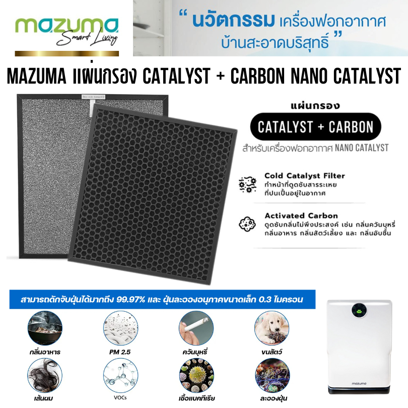 mazuma-แผ่นกรองเครื่องฟอกอากาศ-catalyst-carbon-nano-catalyst-ของแท้-ตรงรุ่น