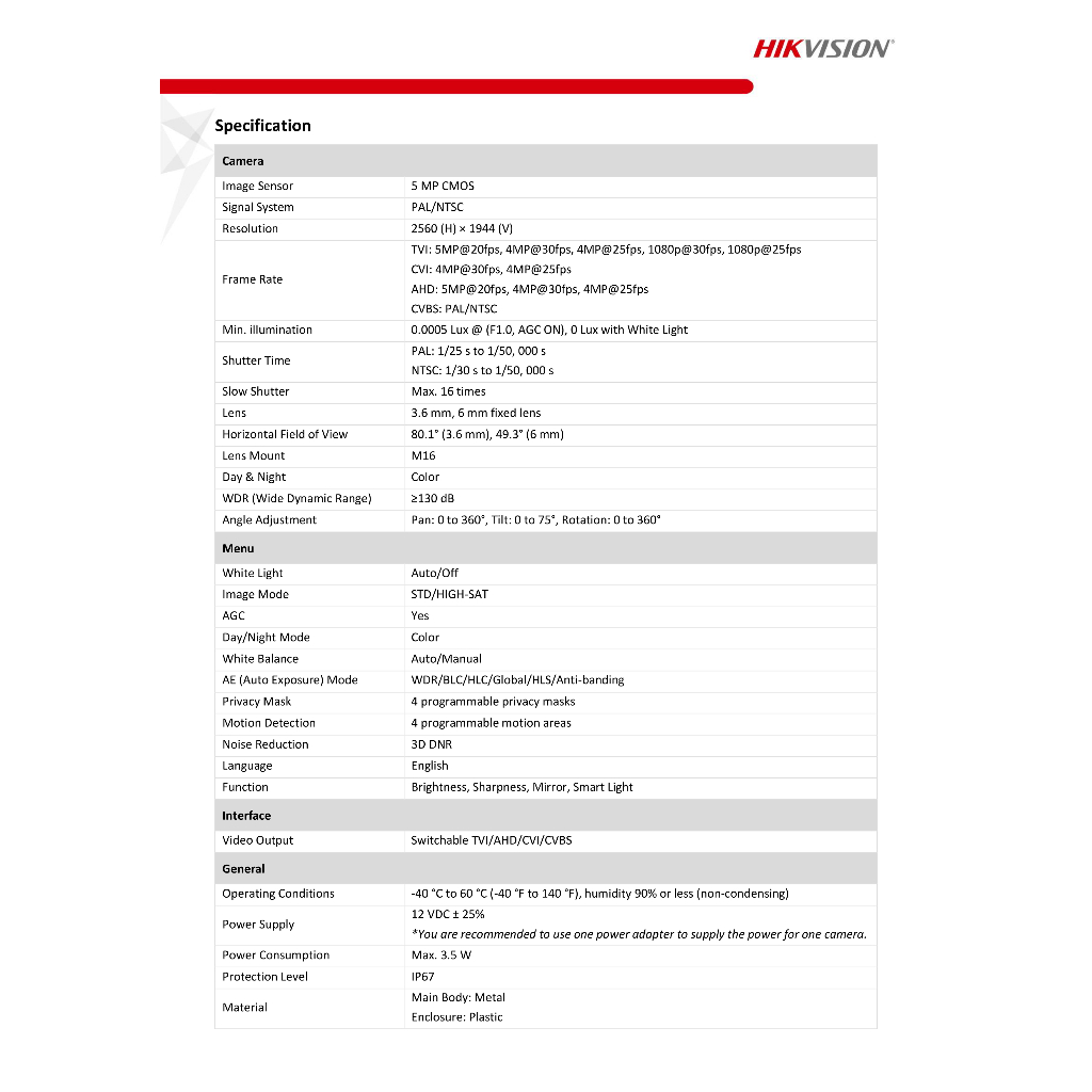 hikvision-กล้องวงจรปิดระบบอนาล็อก-ความละเอียด-5-ล้านพิกเซล-รุ่น-ds-2ce72hft-f-ภาพสีตลอด-24ชั่วโมง