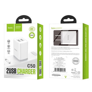 Dizo.IT UC5 ชุดชาร์จไมโคร Hoco รุ่น C50 Luster sharp dual port Charger Set