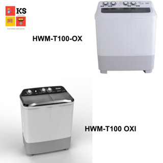 สินค้า เครื่องซักผ้า 2 ถัง Haier รุ่น HWM-T100 OXI และ HWM-T100-OX (ความจุ 10 กก., ถังปั่น 6.5 กก.)