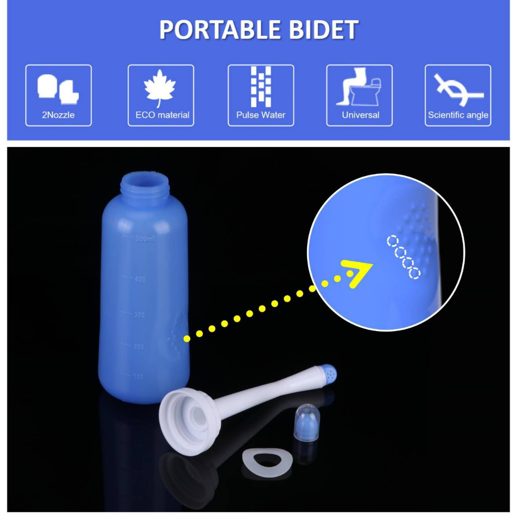 ที่ฉีดชำระแบบพกพา-1กระบอก2หัวฉีด-ความจุ500ml-portable-bidet-ขวดน้ำพร้อมหัวฉีดก้น-ที่ฉีดตูดใช้ได้ทั้งเด็กและผู้ใหญ่