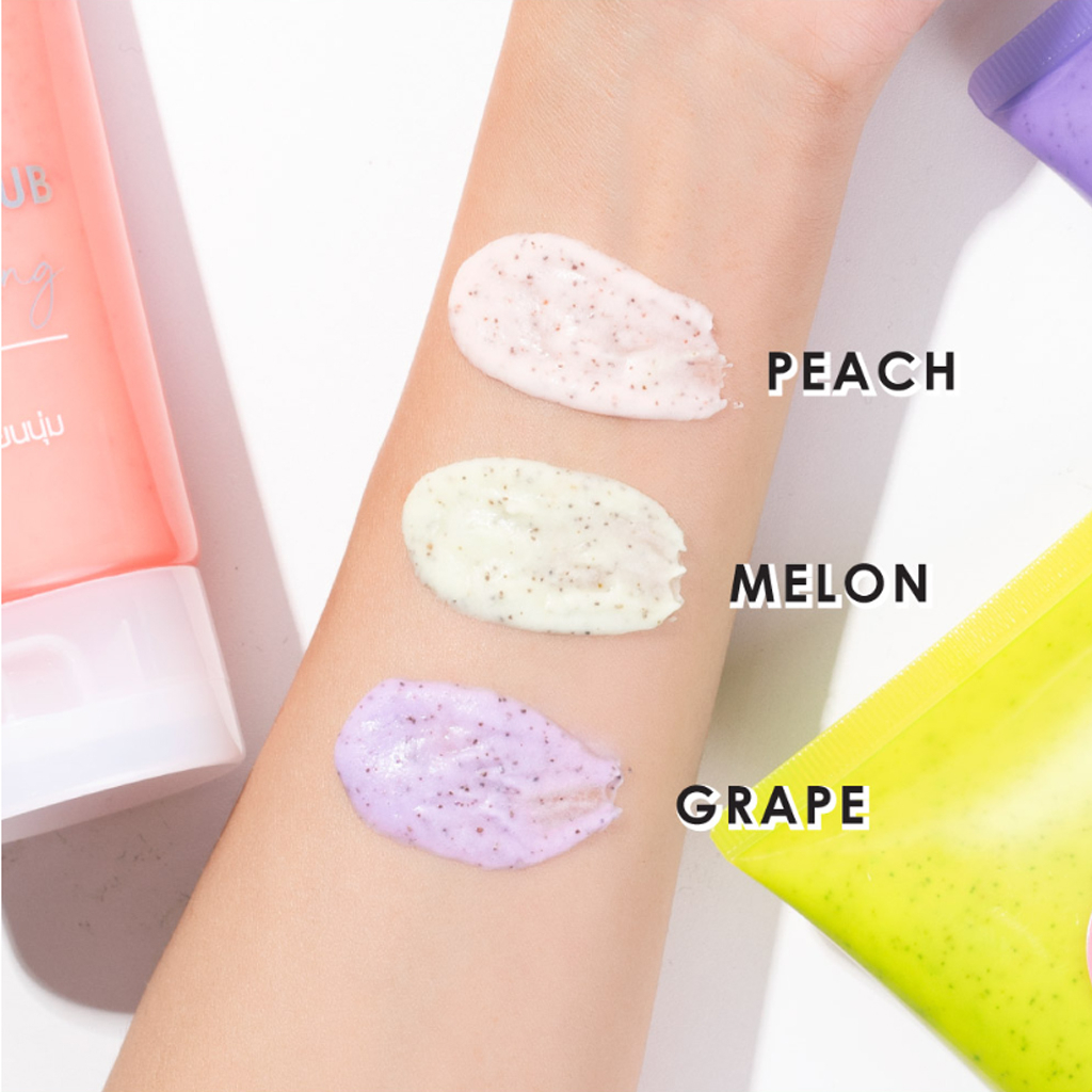 เคที่ดอลล์-สครับผิว-สูตรเกลือ-ขัดผิว-ไม่บาดผิว-cathy-doll-melon-sherbet-grape-jelly-peach-smoothie-body-scrub-320g