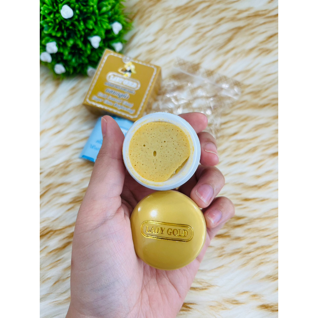 เลดี้โกลด์ของแท้-ครีมลดฝ้าลดกระ-แบบตลับเดี่ยว-lady-gold-ครีมสาหร่ายทองคำผสมกลูต้า