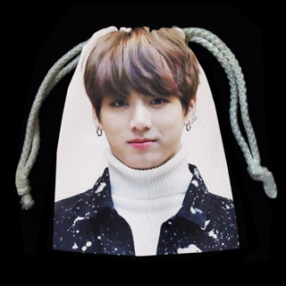 กระเป๋าผ้าแบบรูด ถุงผ้าแบบรูด Jung kook จองกุก BTS