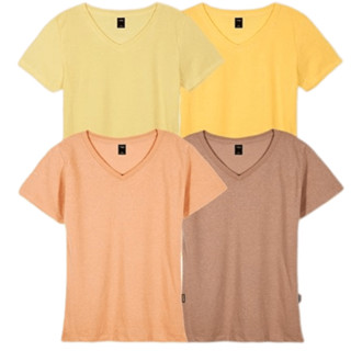 โปรโมชั่น : Yuedpao No.1เสื้อยืดผู้หญิง ไม่ย้วย ไม่หด ไม่ต้องรีด ผ้านุ่มใส่สบาย Ultrasoft Non-Iron เสื้อยืดคอวีผู้หญิง butter honey