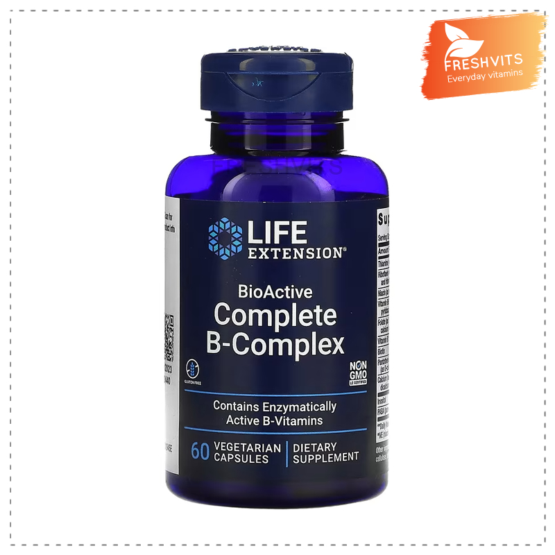 Life Extension,BioActive Complete B-Complex, 60 Vegetarian Capsules ...