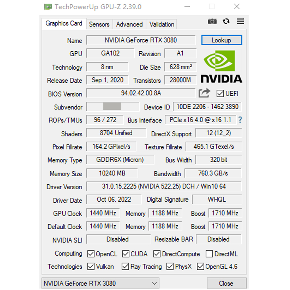 aisurix-การ์ดจอ-rtx3080-10g-gddr6x-320bit-8pin-8pin-1440-1710mhz-directx-12-การ์ดจอเกม-rtx-3080-for-การ์ดจอคอมพิวเตอร์