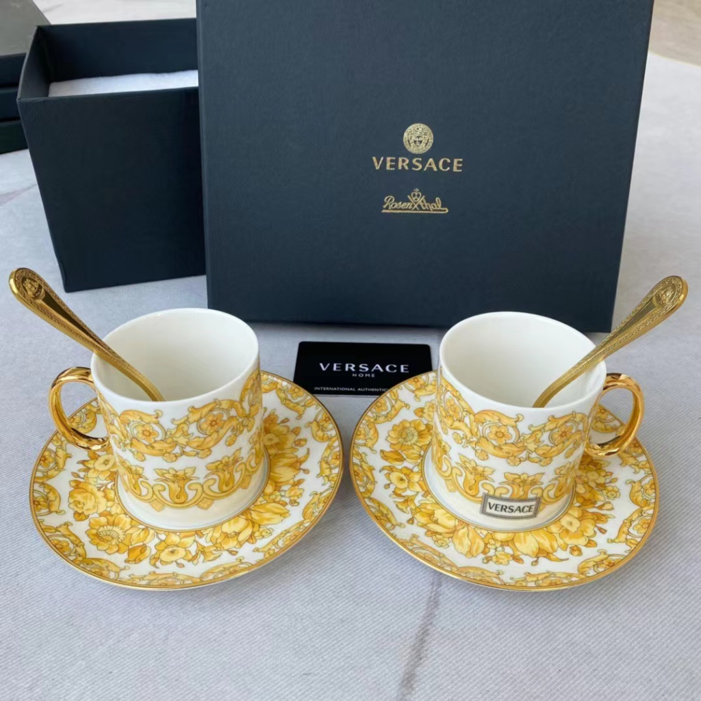 Versace's Small Yellow Flower Series Coffee Cup and Dish Set Premium