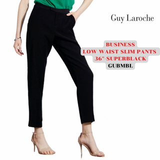 Guy Laroche กางเกงขาวยาว กาง﻿เ﻿กงผู้หญิง Low Waist Slim Pants กางเกงทำงาน กางเกงสีดำ กางเกงเอวต่ำ กีลาโรช (GUBMBL)