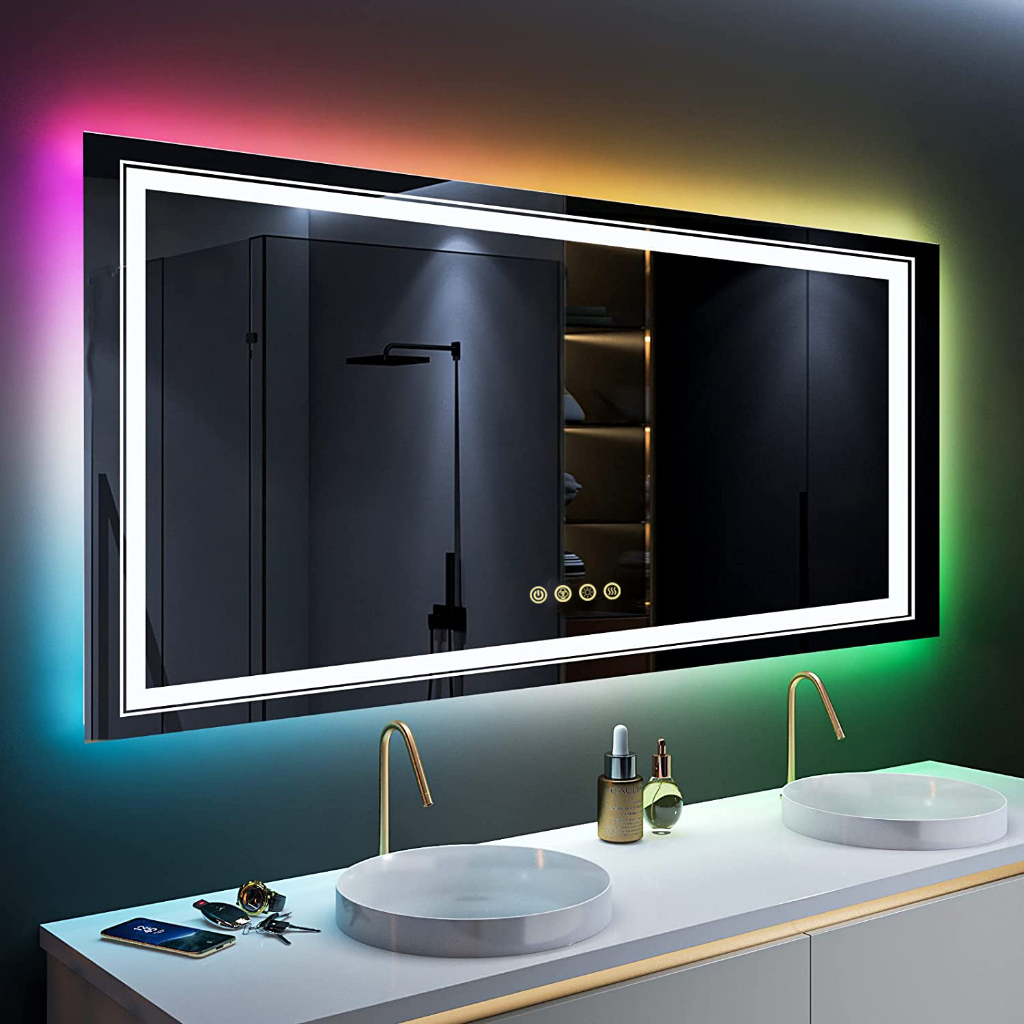 luvodi-กระจกห้องน้ำ-rgb-led-พร้อมไฟ-large-anti-fog-dimmable-lighted-bathroom-vanity-mirror-colorful-8-lights-memory