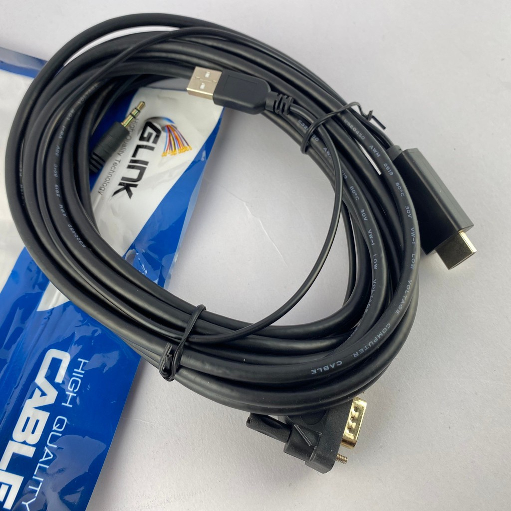 glink-17-hdmi-ออก-vga-aux-micro-usb-port-3-0-2-0-ยาว-2-5-เมตร-สายแปลงสัญญาณภาพ-3m-cable-high-speed-ทนทาน