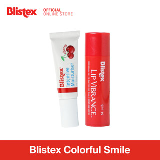 Blistex Colorful Smile ยิ้มสดใส -  Lip Vibrance กลิ่นสตอเบอรี่ มีสี ประกาย Shimmer + Moisturizer Cherry บำรุงริมฝีปาก