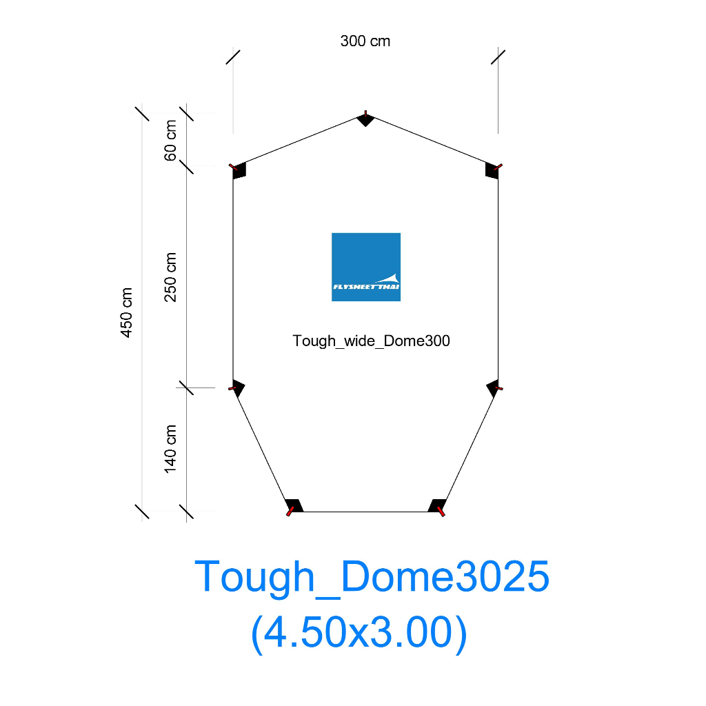 กราวชีท ผ้าปูรองเต็นท์ Tough Dome 3025 กราวชีท ตรงรุ่น เสริมยื่นหน้า ...