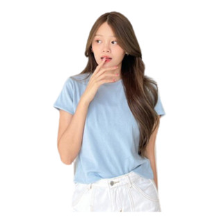 โปรโมชั่น : BEMYCHIC เสื้อครอปทรง baby tee เสื้อครอปคอกลมผ้าร่อง รุ่น baby tee