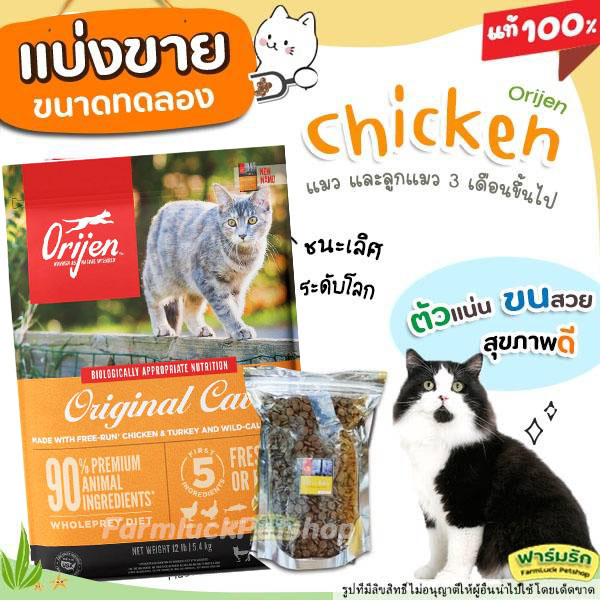 แบ่งขาย-orijen-อาหารแมว-และลูกแมว-สูตรเนื้อไก่-ไข่-และปลา-จากแคนนาดา-a1