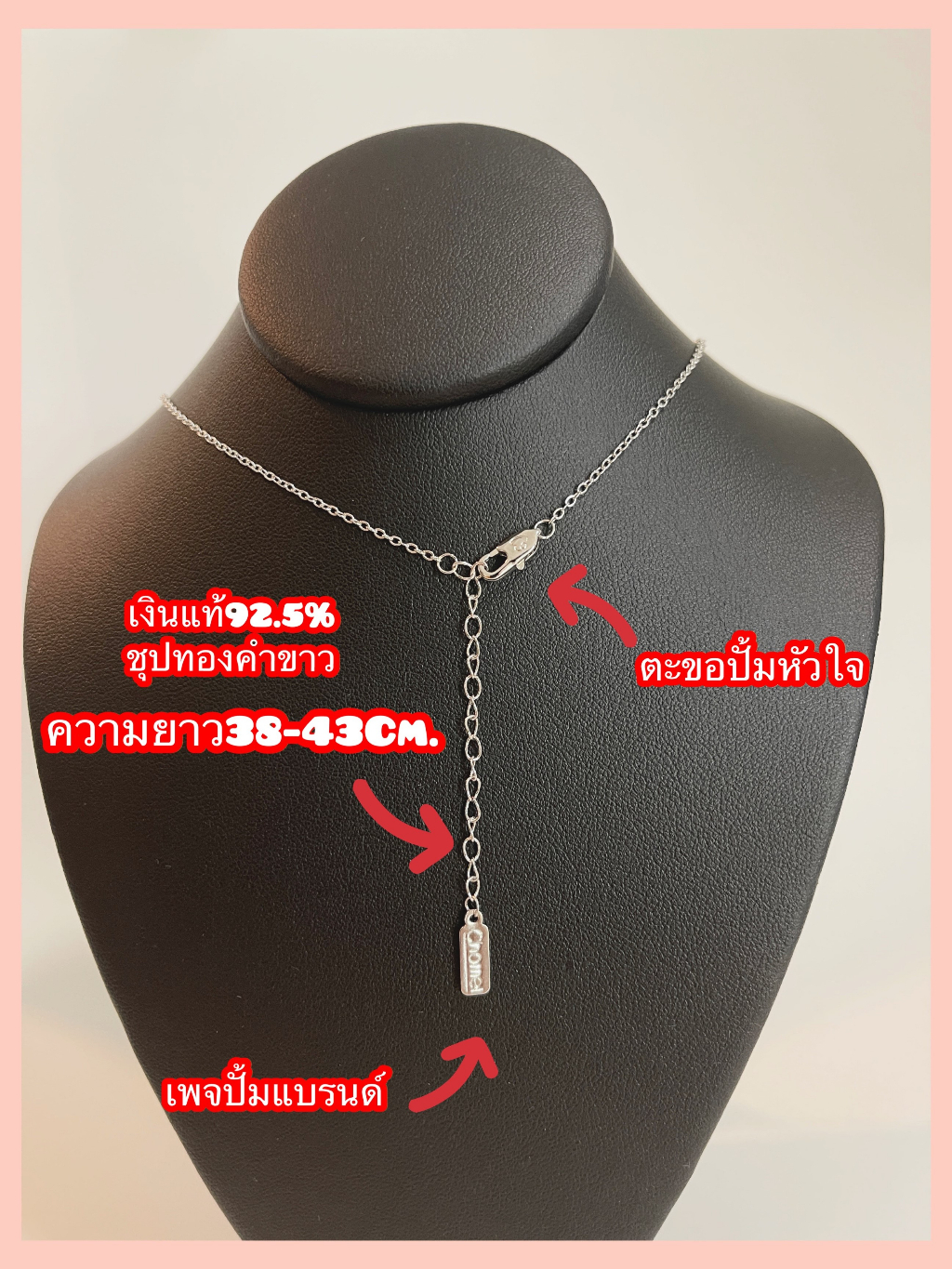 พร้อมส่ง-cd029-สร้อยคอจี้-round-diamond-เพชรล้อมกลม-เงิน92-5-ครบเซ็ตchomel-แบรนด์สิงคโปร์