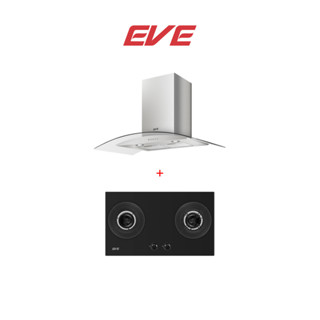 EVE  เครื่องดูดควัน HC-ARC-90 PLUS + เตาแก๊ส 2 หัว FLAME 28