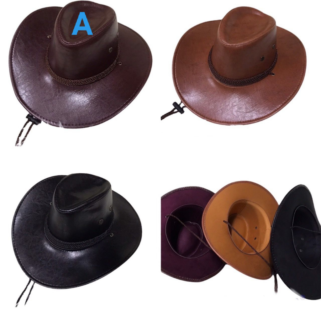 หมวกคาวบอย-ปีกกว้าง-แฟนซี-สไตล์คาวบอย-ตะวันตก-เครื่องแต่งกาย-cowboy-cap-ผู้ใหญ่-ผู้ชาย-ผู้หญิง-กันแดด-ปีกรอบ