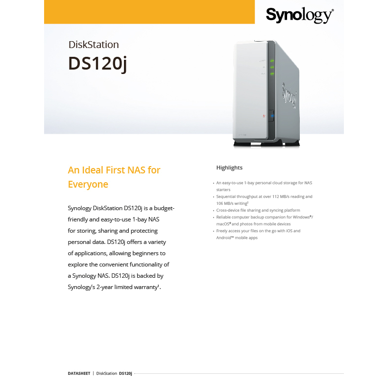 synology-nas-1-bay-diskstation-รุ่น-ds120j-ไม่รวมฮาร์ดดิส