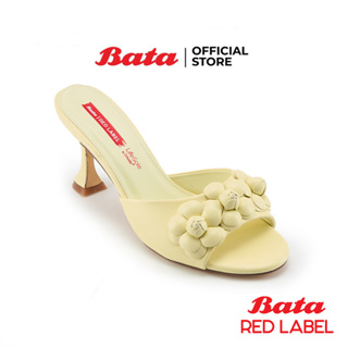 Bata บาจา ยี่ห้อ Red Label รองเท้าส้นสูง แบบสวม ส้นเข็ม ใส่ออกงาน ปาร์ตี้ สูง 2 นิ้ว สำหรับผู้หญิง  รุ่น CHALA สีเหลือง รหัส 7611156