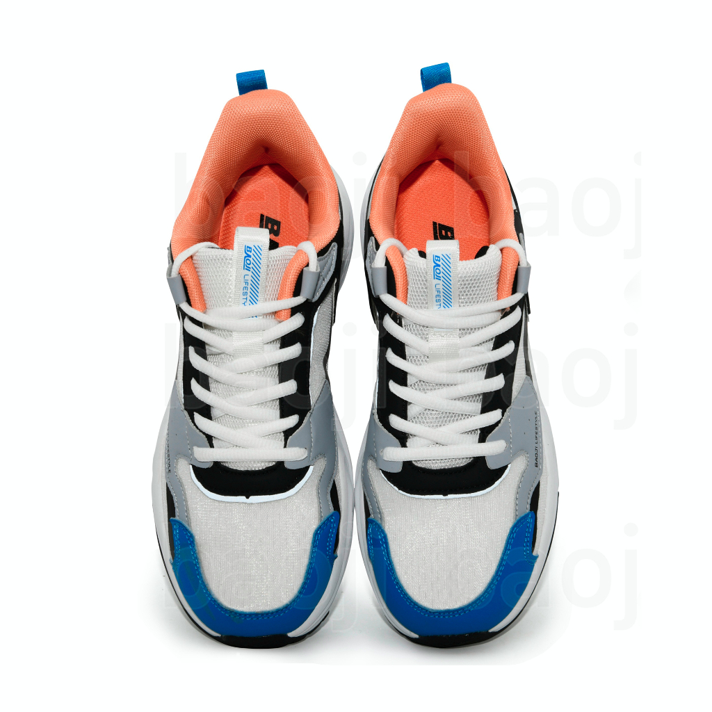 โค้ดคุ้ม-ลด-10-50-baoji-รองเท้าผ้าใบ-รุ่น-bjm751-สีขาว-ส้ม-ครีม-ดำ-ดำ