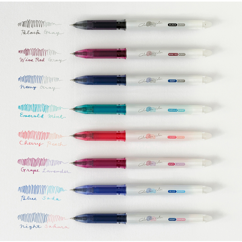 pilot-frixion-ilmily-color-two-color-gel-pen-0-4mm-ไพลอต-ฟิกชั่น-อิลมิลี่-ปากกาเจลลบได้-ขนาด-0-4-มม