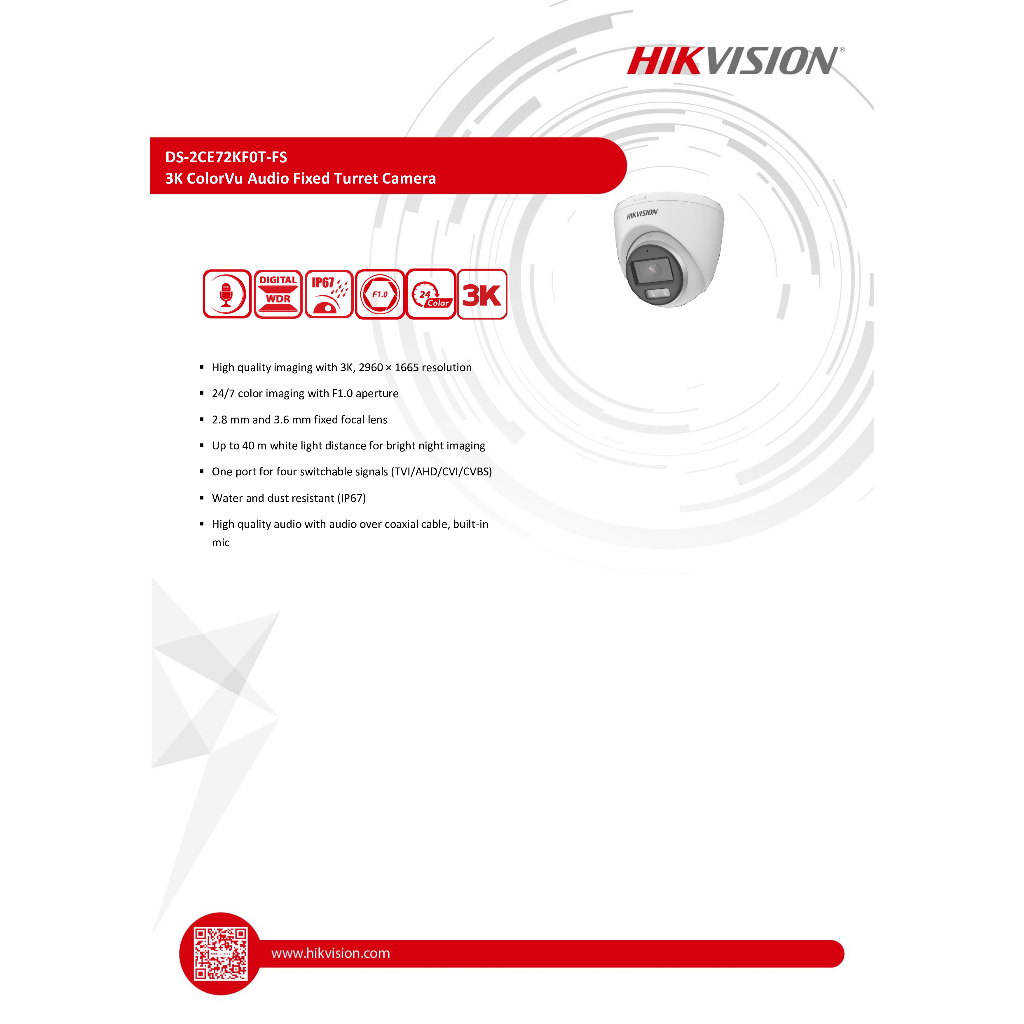 hikvision-กล้องวงจรปิด-รุ่น-ds-2ce72kf0t-fs-3-6mm-มีไมค์-ประกันศูนย์-3-ปี-สามารถออกใบกำกับภาษีได้