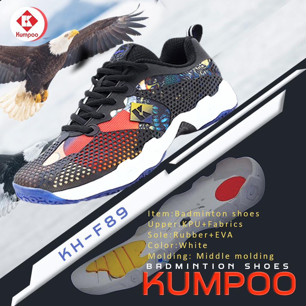 ส่งจากไทย🇹🇭 ของแท้ 💯% Kumpoo รองเท้าแบดมินตัน รุ่น KH-F89 (BK) | Shopee ...