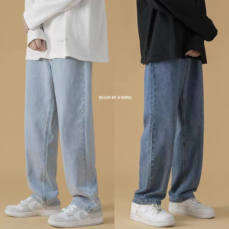 ภาพหน้าปกสินค้าThe New Men S Casual Jeans เป็น ที่ทันสมัยและเป็นถุง