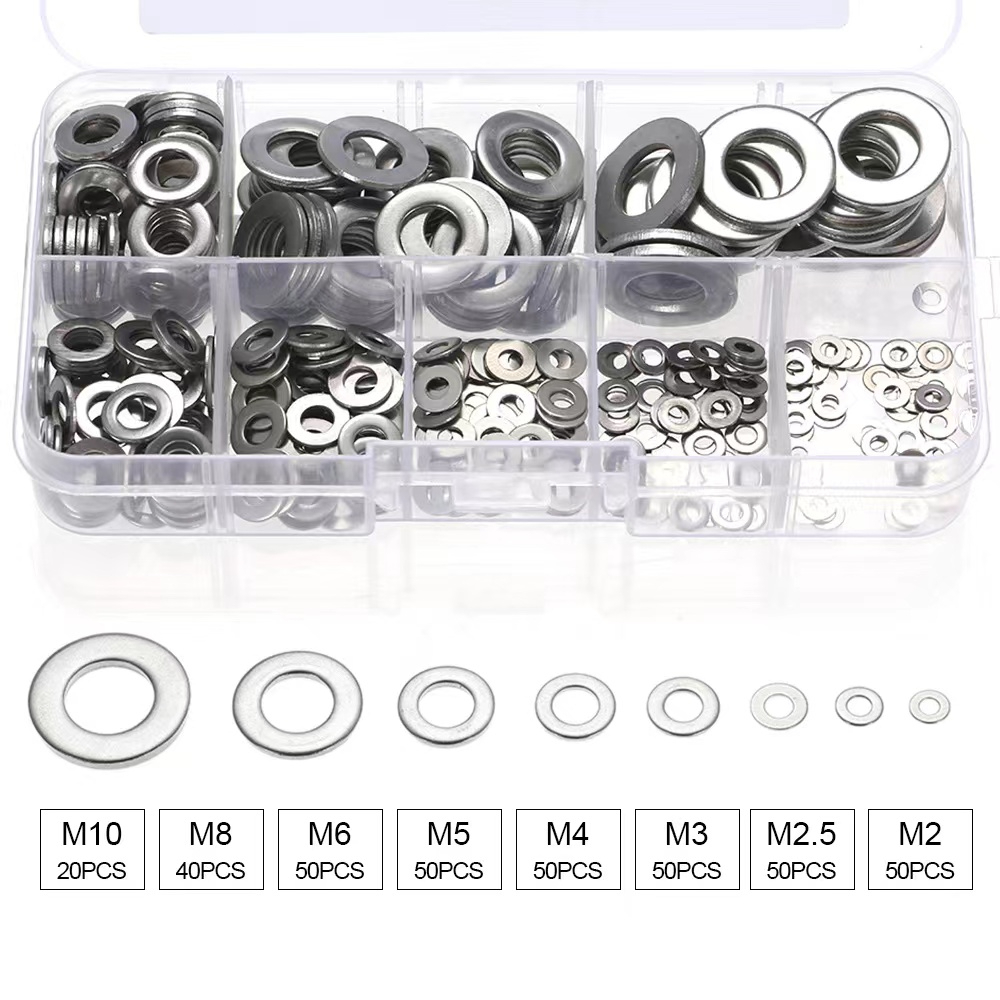 แหวนอีแปะ-แหวนรองน็อต360pcs-flat-washer-304-แหวนอีแปะ-แหวนอีแปะสเตนเลส-แหวนสเตนเลส-แหวน-แหวนรองน็อต