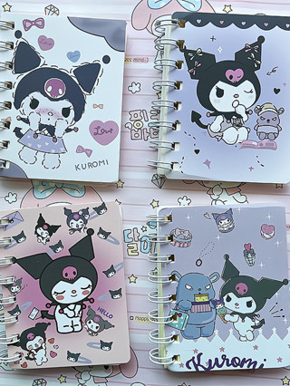 Sanrio สมุดโน๊ต A7 สมุดโน๊ด ขนาดเล็ก จดบันทึก สมุดเล่มเล็ก ลายการ์ตูนน่ารัก Melody Cinnamoroll Kuromi แบบห่วงข้าง（A7）