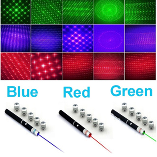 สินค้า Laser Pointer เลเซอร์ปากกาสีดำ Strong ที่มองเห็นได้ลำแสงเลเซอร์ 2สีที่มีประสิทธิภาพเลเซอร์ 2 in 1 Dot Star
