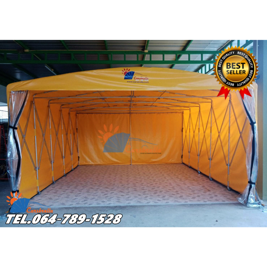 โรงจอดรถสำเร็จรูป-carsbrella-รุ่น-twin-b-สําหรับรถยนต์ขนาดเล็ก-กลาง-สามารถจอดรถได้-2-3-คัน